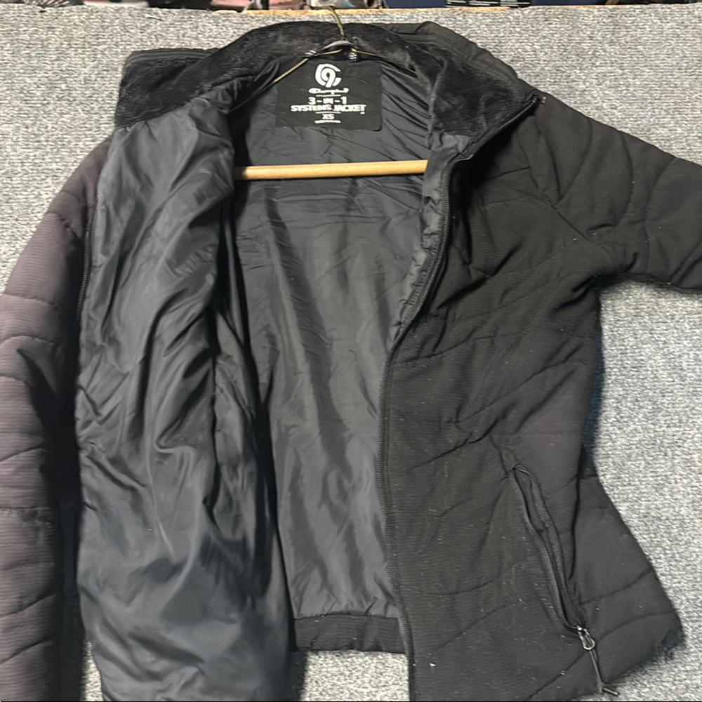 C9 by Champion Black Insulated Puffer Jacket with High Collar